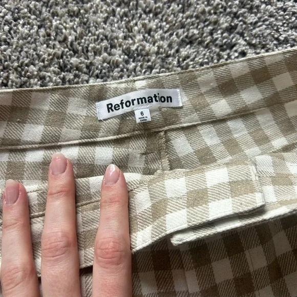 Reformation Franklin pants in gingham - Picture 2 of 7